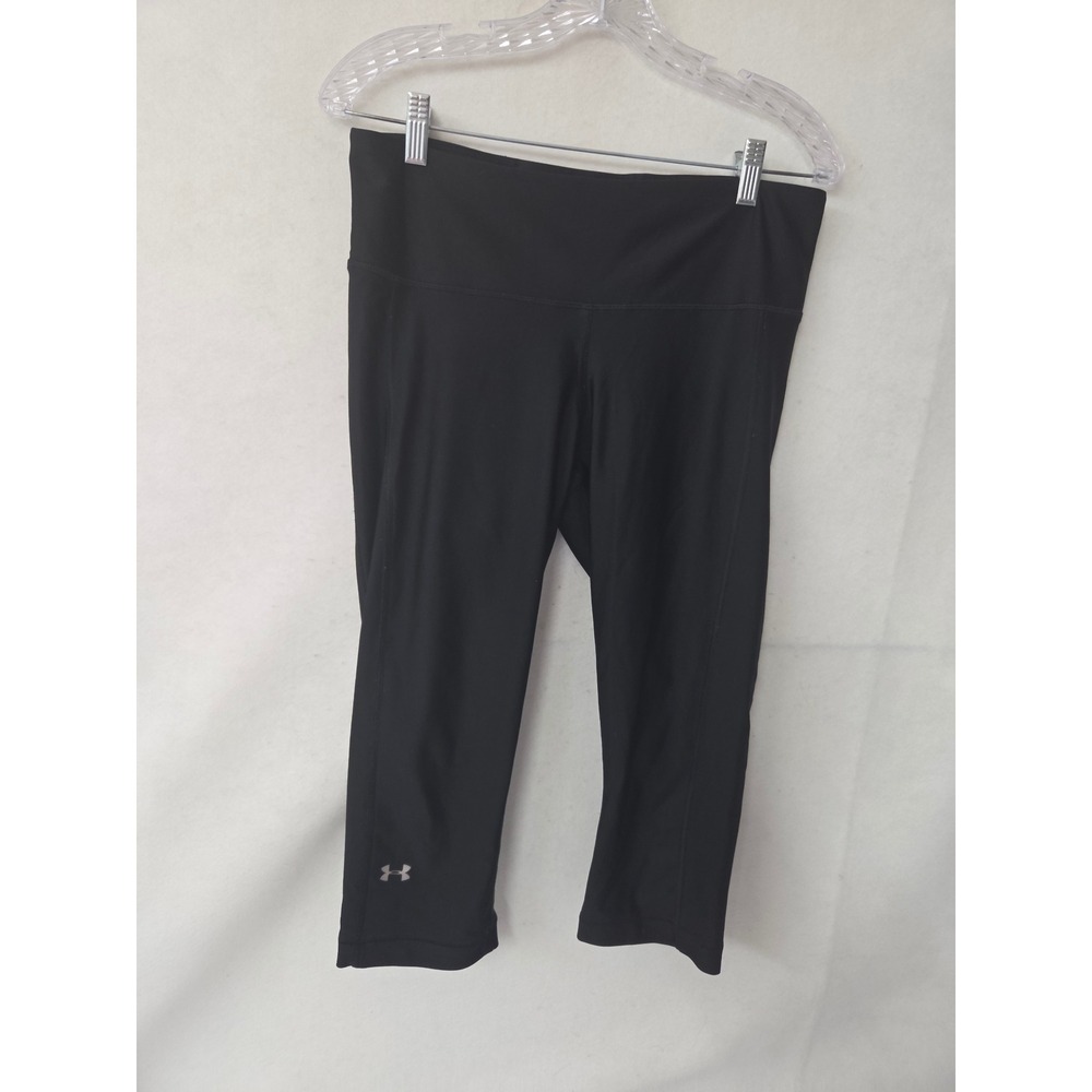 Under Armour HeatGear Compression Capri Leggings Black Womens Large 1329326-001